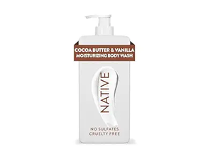 Native Moisturizing Body Wash Contains Naturally Derived Ingredients | for Women & Men, Sulfate, Paraben, & Dye Free Leaving Skin Soft & Hydrated | Cocoa Butter & Vanilla 18 oz