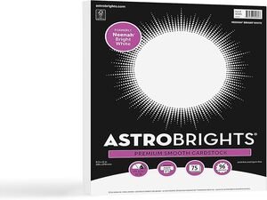 Astrobrights/Neenah Bright White Cardstock, 8.5" x 11", 65 lb/176 gsm, White, 75 Sheets (90905-02) - Packaging May Vary