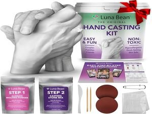 Luna Bean Hand Casting Kit – The Original Hand Mold Kit for Couples – Valentines Day Gifts for Her and Him - Anniversary Engagement Gifts for Women Men Mom Wife Boyfriend Girlfriend Wedding Bridal