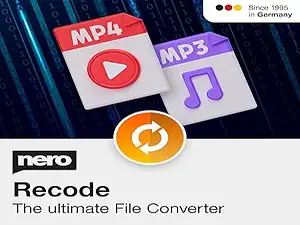Nero Recode | MP3 & MP4 Converter Software | Audio & Video Converter | DVD Ripping, MP3, WAV, FLAC, MP4, AVI, MOV | Lifetime License | 1 PC | Windows 11 / 10 / 8